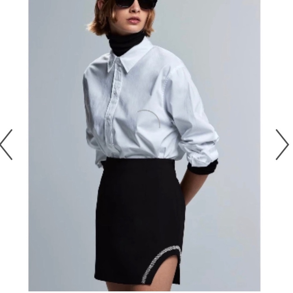Zara Mini Skirt with Rhinestone Slit - Picture 1 of 8